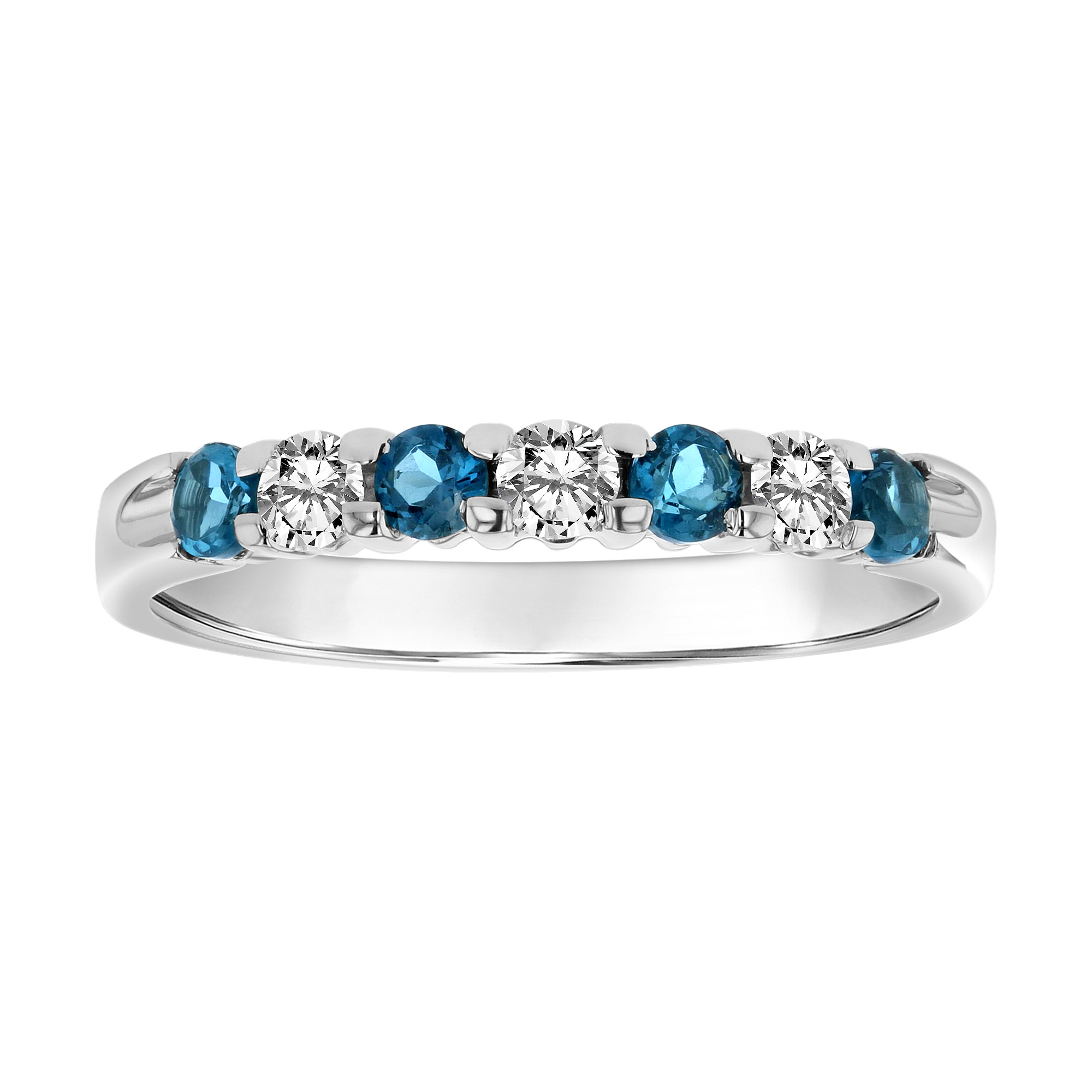 View 0.55ctw Diamond and London Blue Topaz Band in 14k Gold