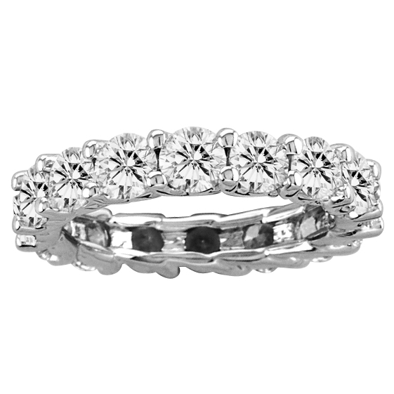View 4.00ct tw All Around Eternity Half Lucida Design Diamond Band 14k Gold Bridal Ring H-I SI Quality (R)