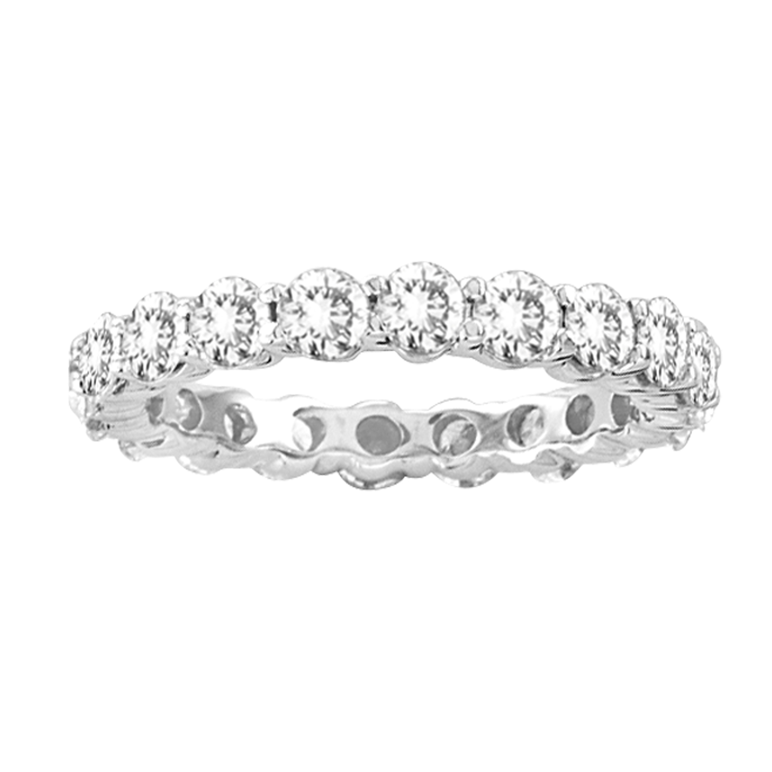 View 3.00cttw. Shared Prong All Around Diamond Eternity Band 14k Gold Bridal Ring HI-SI (R)
