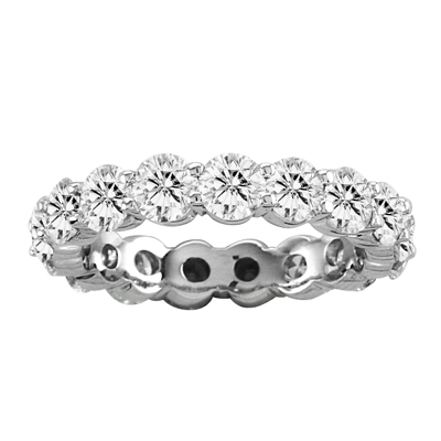 View 4.00cttw Shared Prong All Around Diamond Eternity Band 14k Gold Ring H-I SI Quality(R)