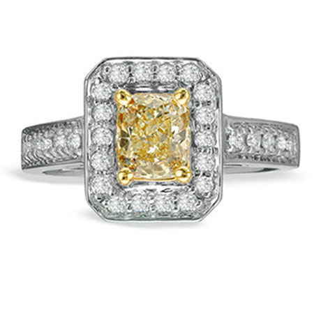View 1.04ct tw Natural Fancy Yellow Diamond Fashion Engagement Ring