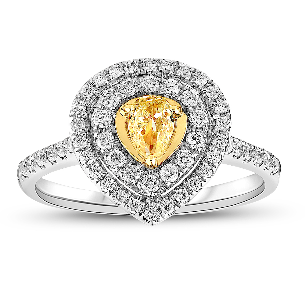 View 0.84 ctw White and Yellow diamond in 18K gOLD