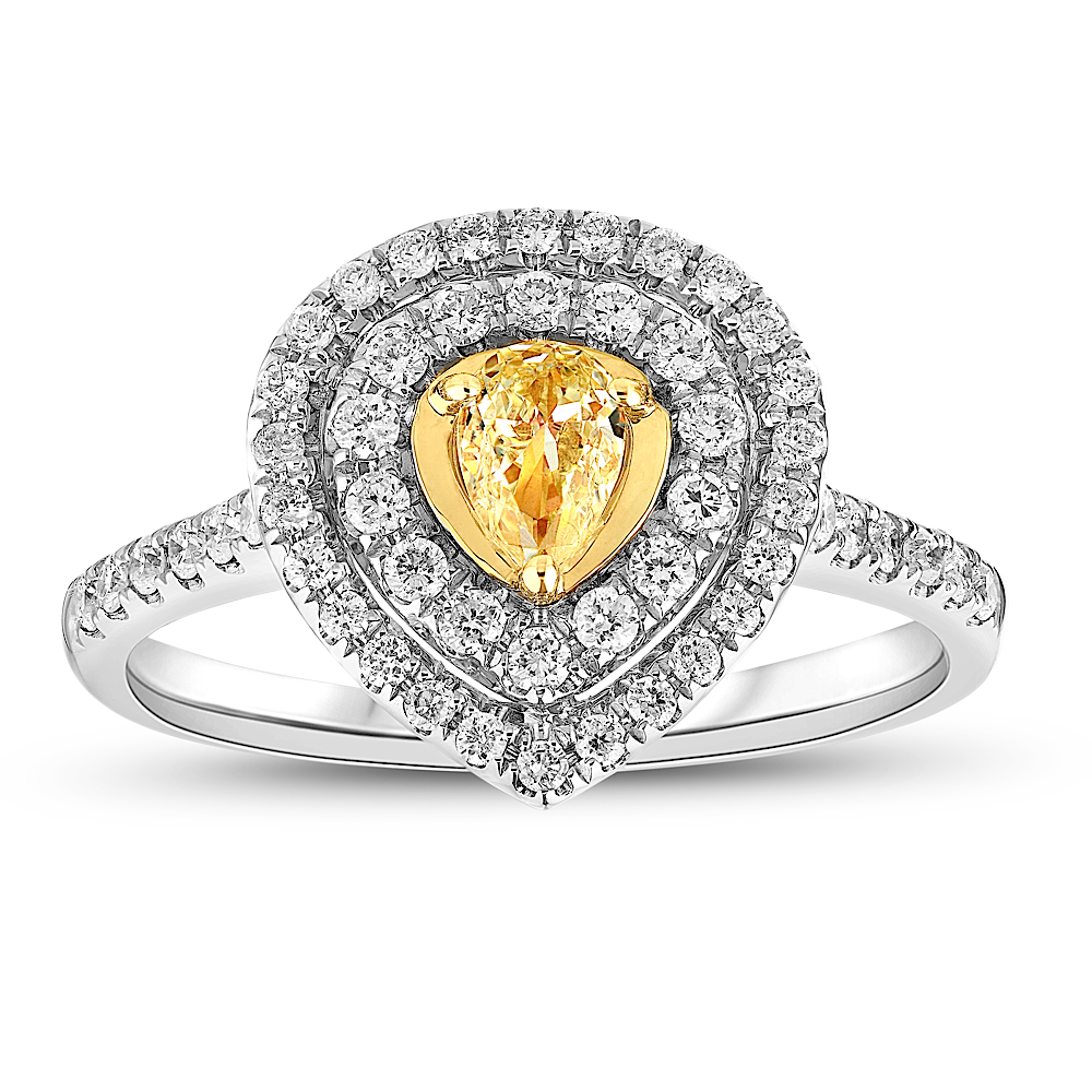 View 0.84 ctw White and Yellow diamond in 18K gOLD