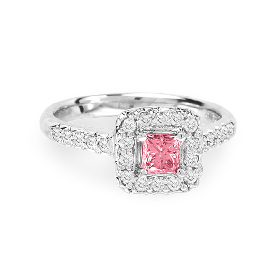 pink diamond engagement rings princess cut