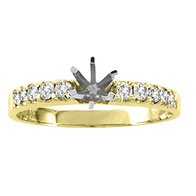 14k Gold Engagement Semi-Mount Ring with 0.25 ct tw Round Diamonds