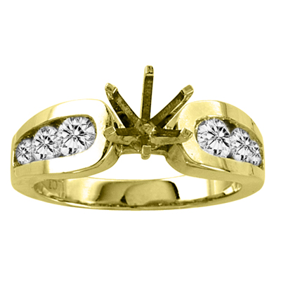 View 14k Gold Engagement Semi-Mount Ring with 0.75 ct tw Round Diamonds