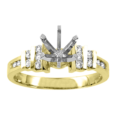View 14k Gold Engagement Semi-Mount Ring with 0.25 ct tw Round Diamonds