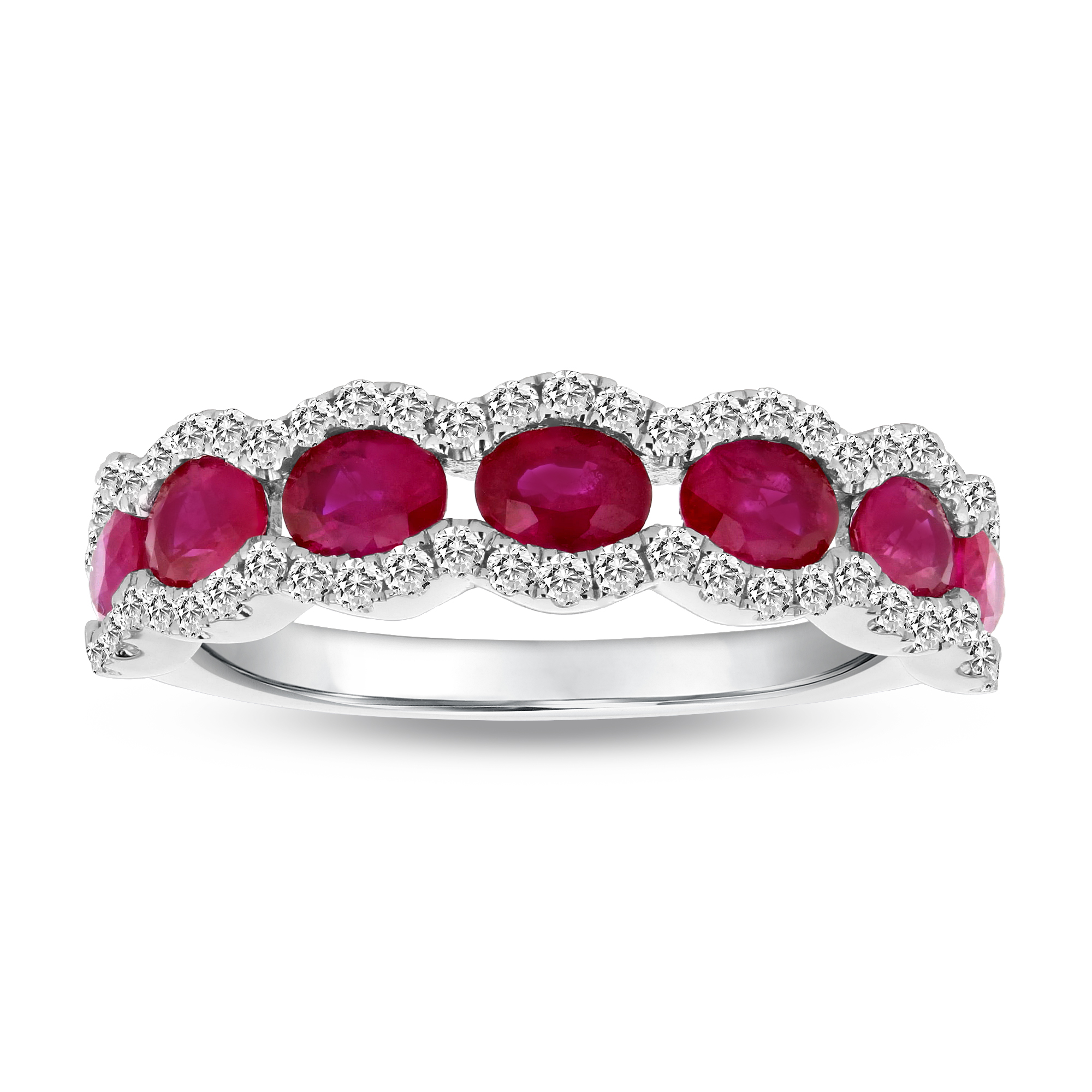 View 0.31ctw Diamonds and 1.35ctw Ruby in 18k White Gold