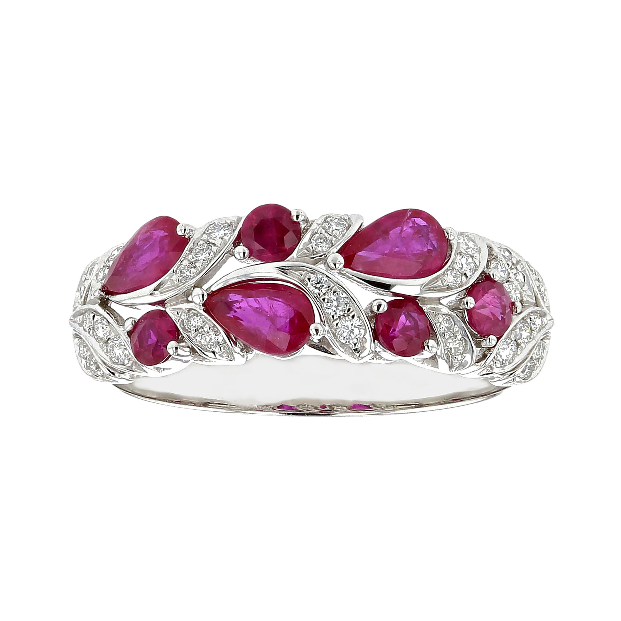 View 1.10ctw DIamond and Ruby Fashion Band in 14k White Gold