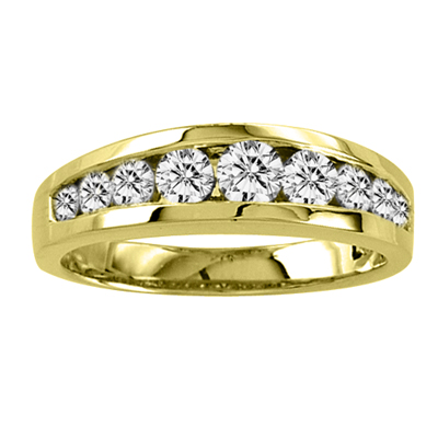 14k Gold Wedding Band with 0.75ct tw Diamonds