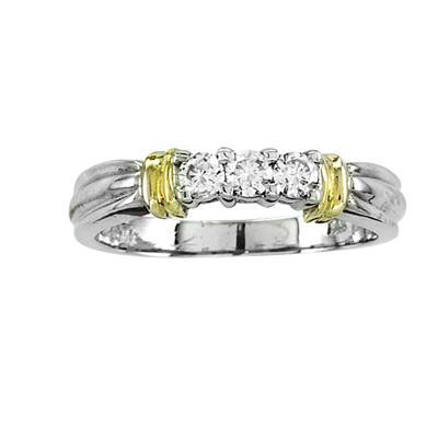 14k Gold Wedding Band with 0.25ct tw Diamonds